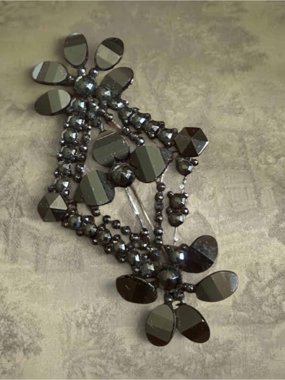 Victorian Mourning Brooch Elaborate Design, Large 4”